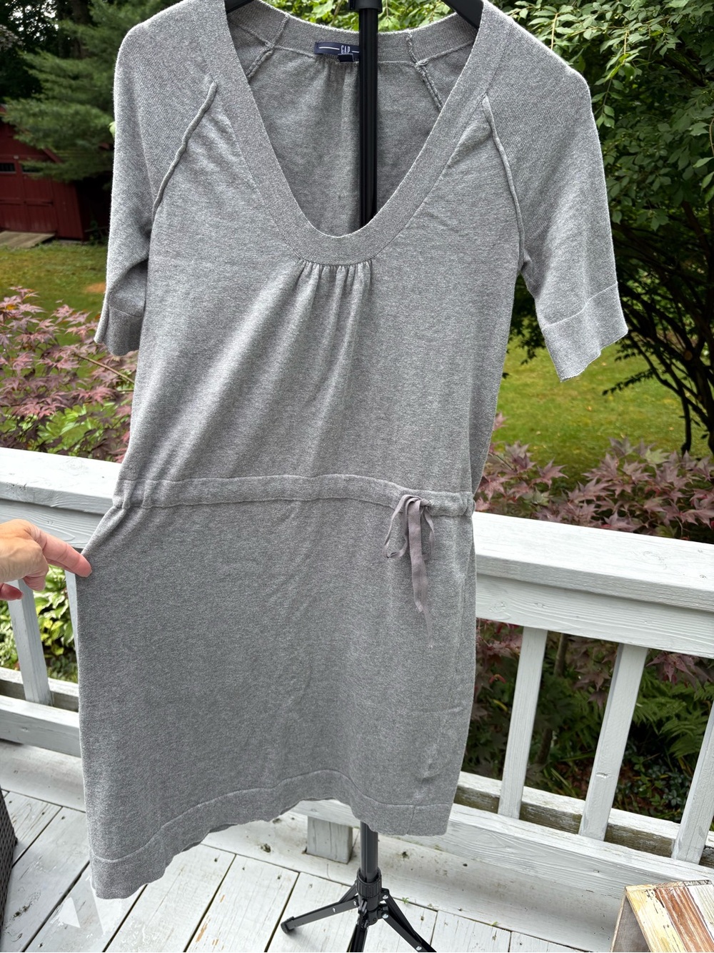 GAP Light Gray Knit Dress with Scoop Neck - Picture 2 of 5